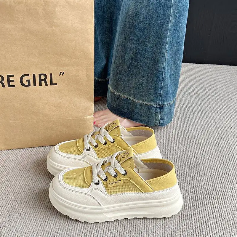 Breathable Sporty Flat Laced Women's Shoes Thick Bottom Thin Design Casual All-Match Summer New Style Two-Way Wear Rubber Mesh
Breathable Sporty Flat Laced Women's Shoes Thick Bottom Thin Design Casual All-Match Summer New Style Two-Way Wear Rubber Mesh