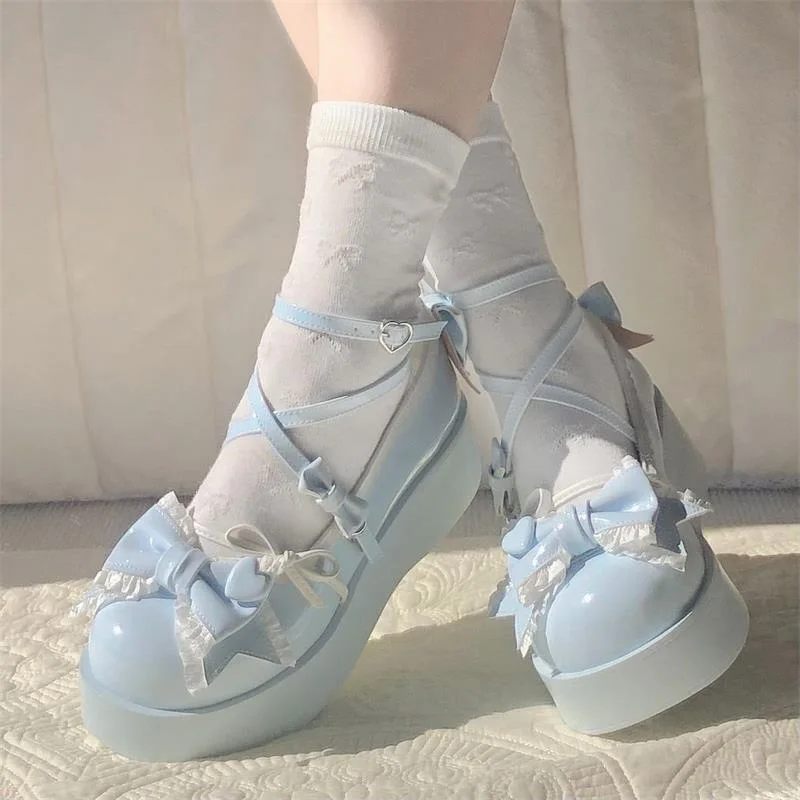 2026 Lolita Platform Mary Jane Shoes For Women Round Toe Bow & Lace Cross Strap Jk Style Sweet Casual Shoes Blue/yellow
2026 Lolita Platform Mary Jane Shoes For Women Round Toe Bow & Lace Cross Strap Jk Style Sweet Casual Shoes Blue/yellow