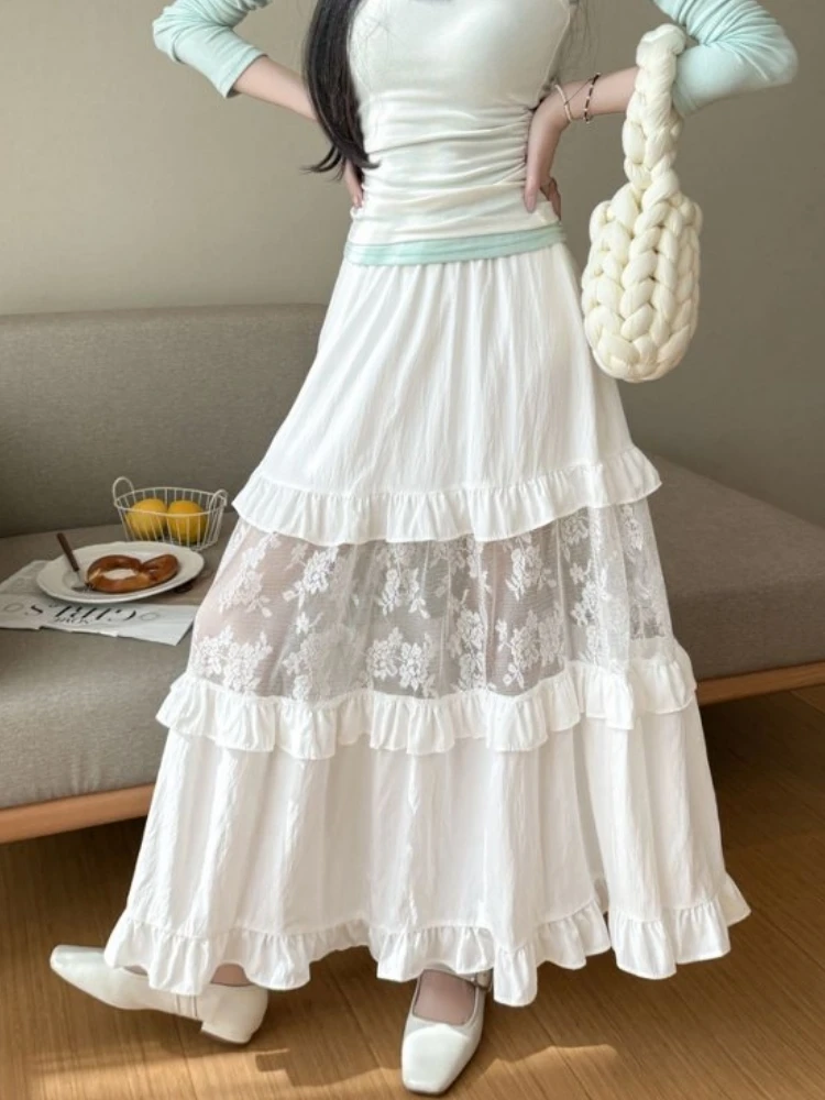 Qiukichonson Lace Midi Skirt Womens Crochet Skirt 2026 Summer Hollow Out Goth Lolita Elastic Waist High Low Ruffle Pleated Skirt
Qiukichonson Lace Midi Skirt Womens Crochet Skirt 2026 Summer Hollow Out Goth Lolita Elastic Waist High Low Ruffle Pleated Skirt