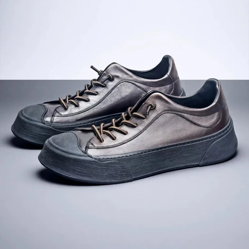 Spring Autumn Board Shoes Men's Genuine Leather Retro Casual Thick Sole Height Increasing Sport Shoes Male Luxury Sneakers
Spring Autumn Board Shoes Men's Genuine Leather Retro Casual Thick Sole Height Increasing Sport Shoes Male Luxury Sneakers