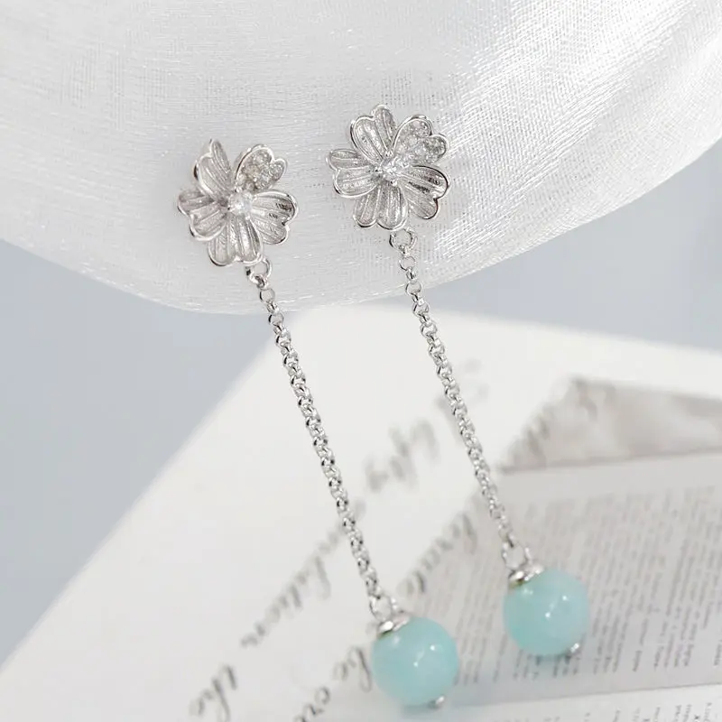Elegance Nature Delicate Petals Long Tassel Earrings Inlay Natural Amazonite 925 Sterling Silver Earring Lady Jewelry Gift
Elegance Nature Delicate Petals Long Tassel Earrings Inlay Natural Amazonite 925 Sterling Silver Earring Lady Jewelry Gift