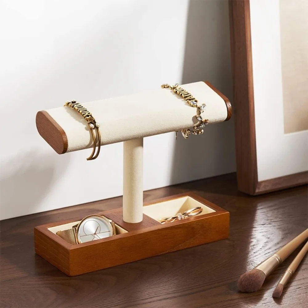 Solid Wood Watch Display Stand T-Bar Jewelry Organization Watch Holder Watch Collection Watch Rack for Countertop Table Top