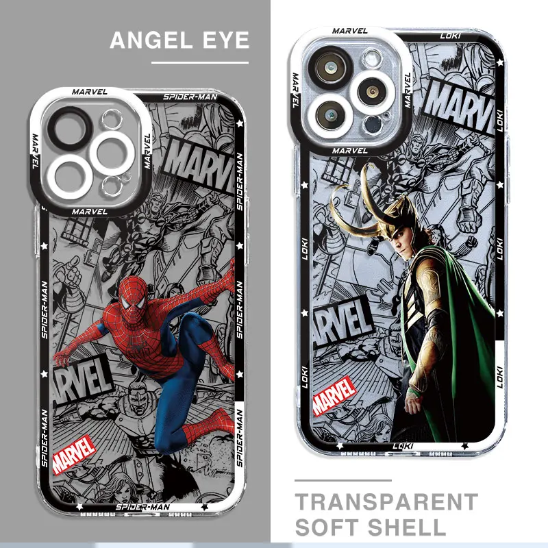 Marvel Iron Spider Man Loki Case for iPhone 15 Pro 11Pro Max XR 12 13 Mini XSmax 14 7 Plus SE 6 8 X XS Phone Clear Fundas Cover
Marvel Iron Spider Man Loki Case for iPhone 15 Pro 11Pro Max XR 12 13 Mini XSmax 14 7 Plus SE 6 8 X XS Phone Clear Fundas Cover