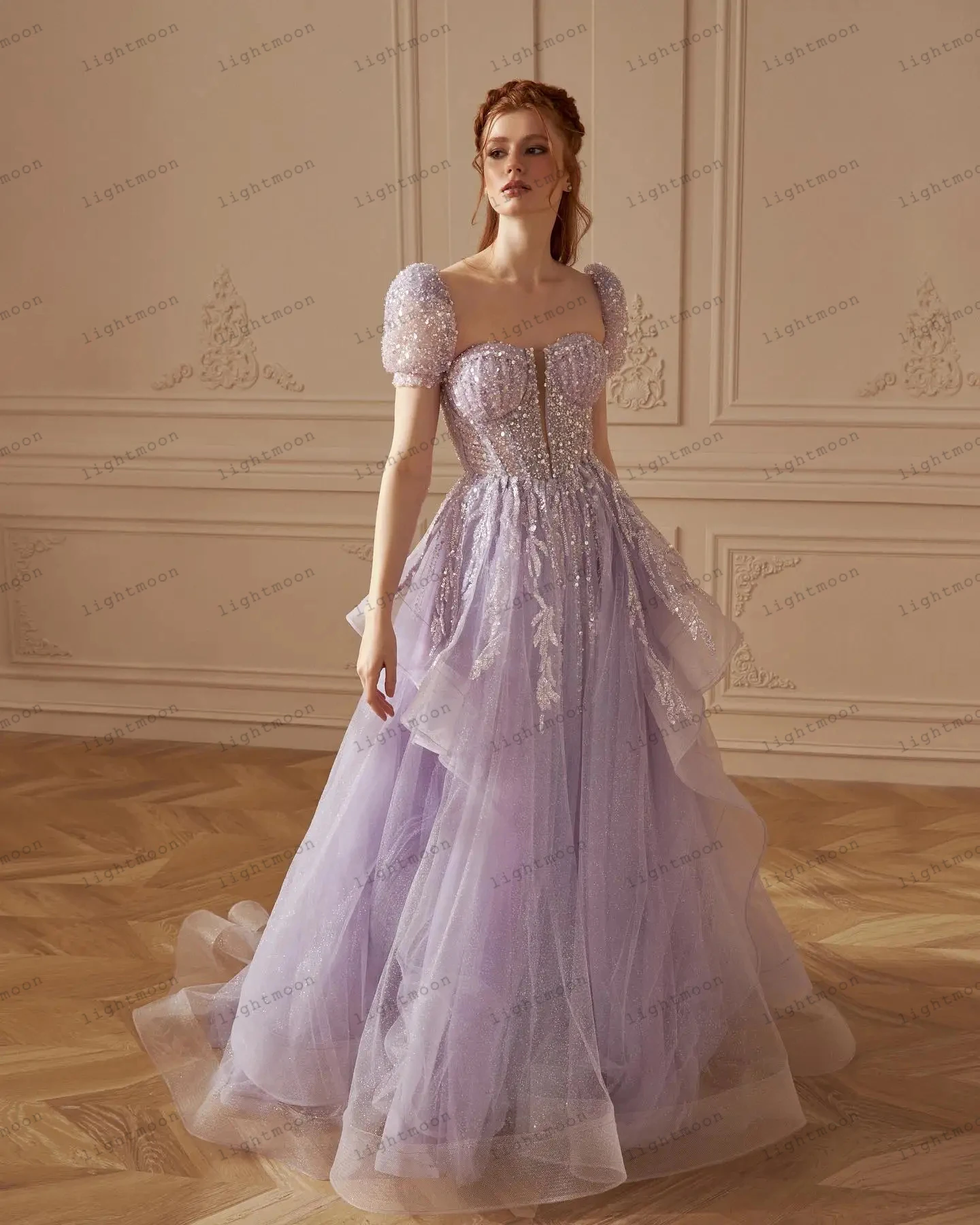 Romantic Evening Dresses For Women 2024 A-Line Tulle Tiered Bridal Gowns Beading Appliques Square Collar 2023 Vestidos De Gala
Romantic Evening Dresses For Women 2024 A-Line Tulle Tiered Bridal Gowns Beading Appliques Square Collar 2023 Vestidos De Gala
