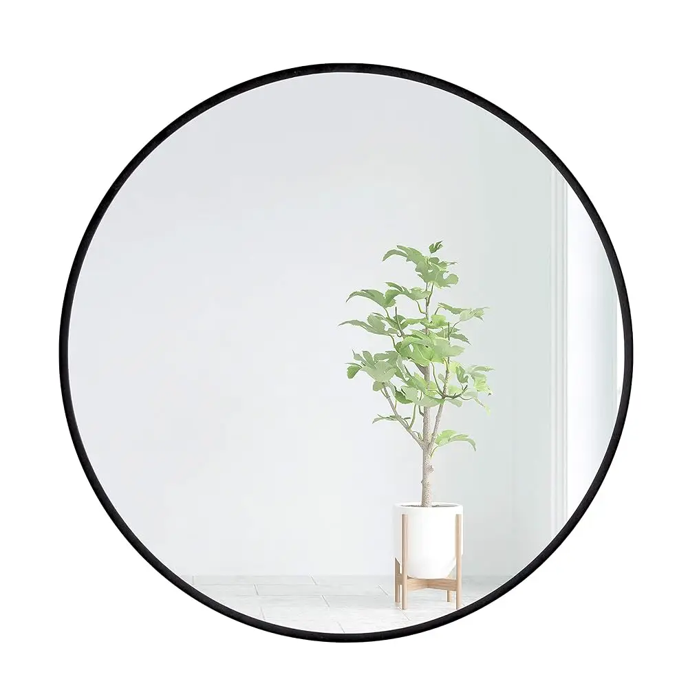 24 inch Round Mirror Black Metal Framed Wall Mount Bathroom Vanity Real Glass Circle Mirror for Home, Entryway, Living Room,
24 inch Round Mirror Black Metal Framed Wall Mount Bathroom Vanity Real Glass Circle Mirror for Home, Entryway, Living Room,