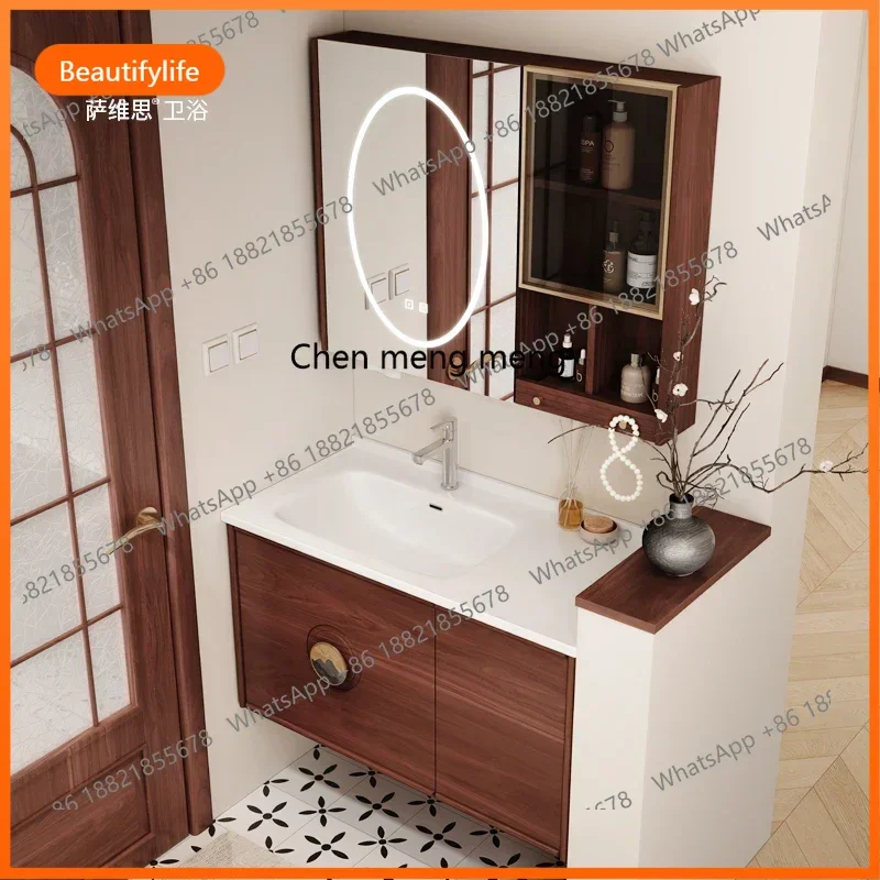 New Chinese bathroom cabinet combination French antique bathroom washstand ceramic integrated basin
New Chinese bathroom cabinet combination French antique bathroom washstand ceramic integrated basin