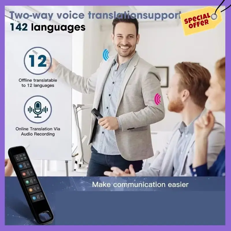 -A96Z Многоязычная ручка для перевода голоса, экран 3,76 дюйма, 142 языки, онлайн и автономные возможности, интеллектуальный голосовой переводчик
-A96Z Многоязычная ручка для перевода голоса, экран 3,76 дюйма, 142 языки, онлайн и автономные возможности, интеллектуальный голосовой переводчик