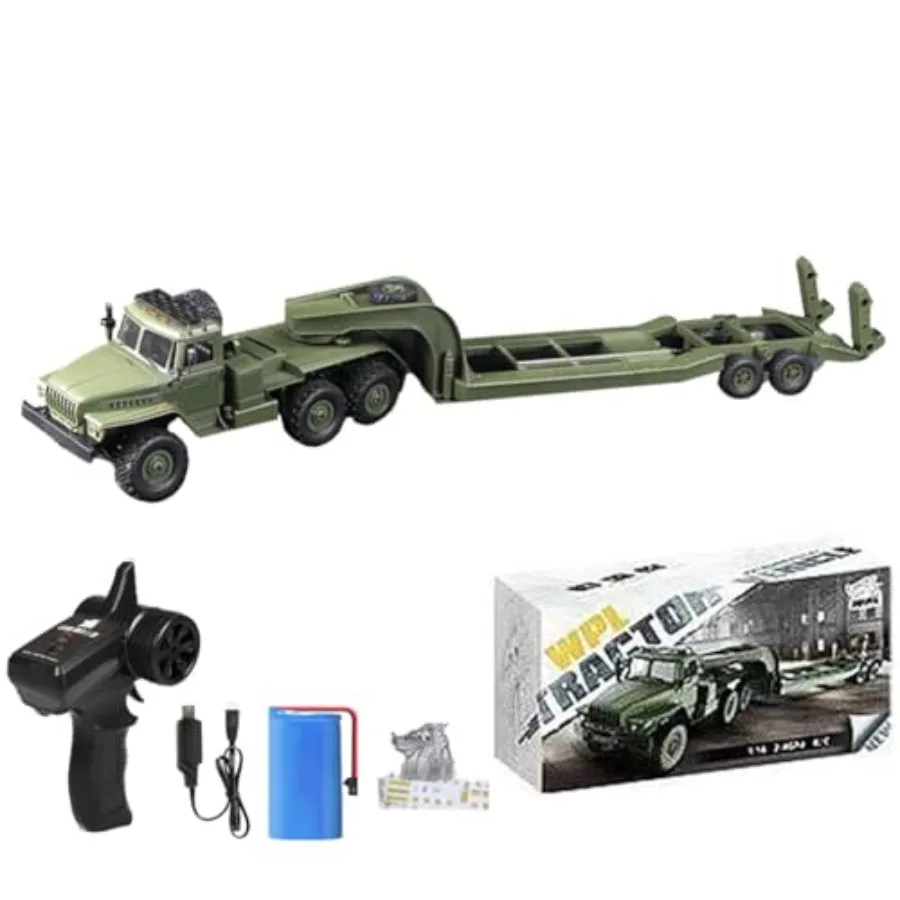 RC Semi Truck for outdoor play, ABS plastic body, military green, 6WD high-torque motor and 2.4GHz anti-interference remote con
RC Semi Truck for outdoor play, ABS plastic body, military green, 6WD high-torque motor and 2.4GHz anti-interference remote con