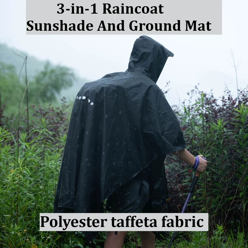 Multifunction Waterproof Rain Poncho 3-in-1 Outdoor Raincoat, Canopy & Ground Mat for Hiking Camping Fishing Emergency Shelter
Multifunction Waterproof Rain Poncho 3-in-1 Outdoor Raincoat, Canopy & Ground Mat for Hiking Camping Fishing Emergency Shelter