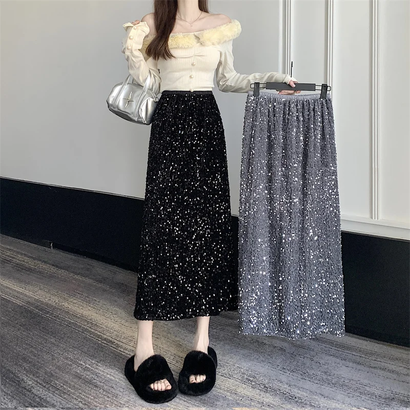 Bla Velvet f-length Skirt Women's Matching Sweater Elastic High-waist ature Chop-skip Mid-length Wraparound Skirt
Bla Velvet f-length Skirt Women's Matching Sweater Elastic High-waist ature Chop-skip Mid-length Wraparound Skirt