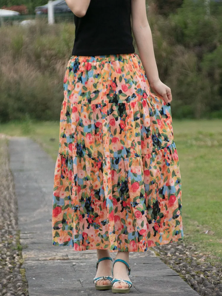 TIYIHAILEY Long Mid-calf Women Cotton And Linen Print Skirts Big Hem New Printed Fashion A-line Elastic High Waist 2025 Flowers
TIYIHAILEY Long Mid-calf Women Cotton And Linen Print Skirts Big Hem New Printed Fashion A-line Elastic High Waist 2025 Flowers