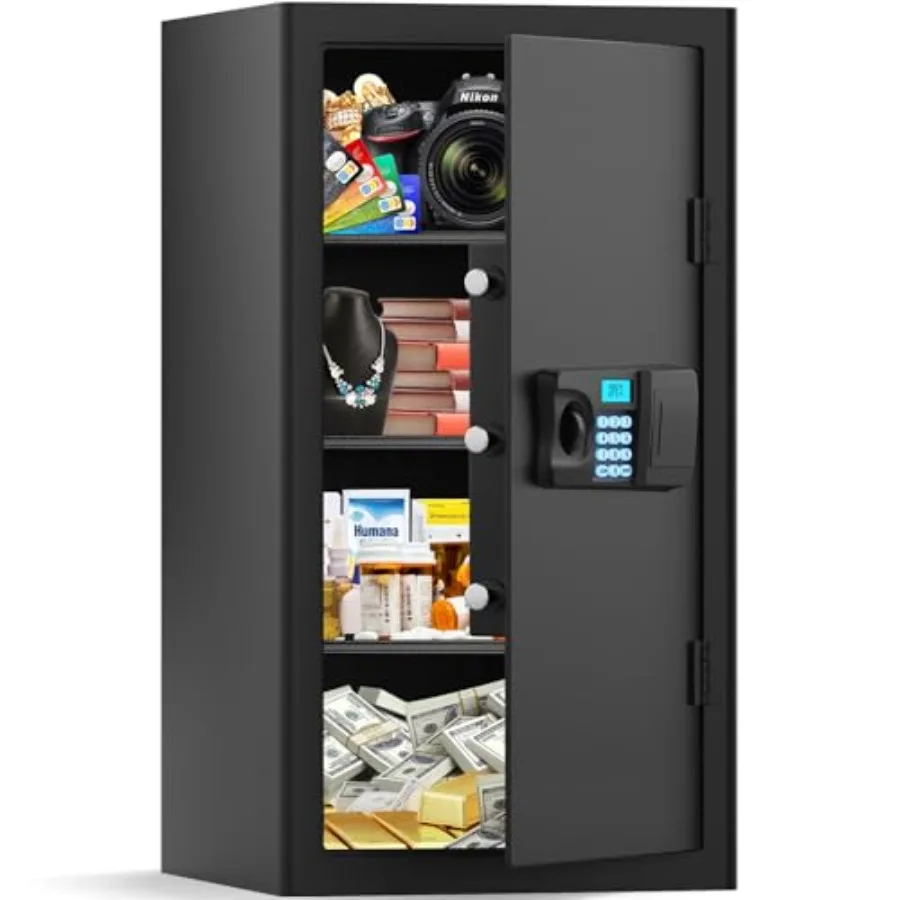 Огнестойкий сейф объемом 7,0 куб. футов для дома, цифровой сейф с защитой от взлома, комбинированным замком, умной системой сигнализации и съемной полкой
Огнестойкий сейф объемом 7,0 куб. футов для дома, цифровой сейф с защитой от взлома, комбинированным замком, умной системой сигнализации и съемной полкой