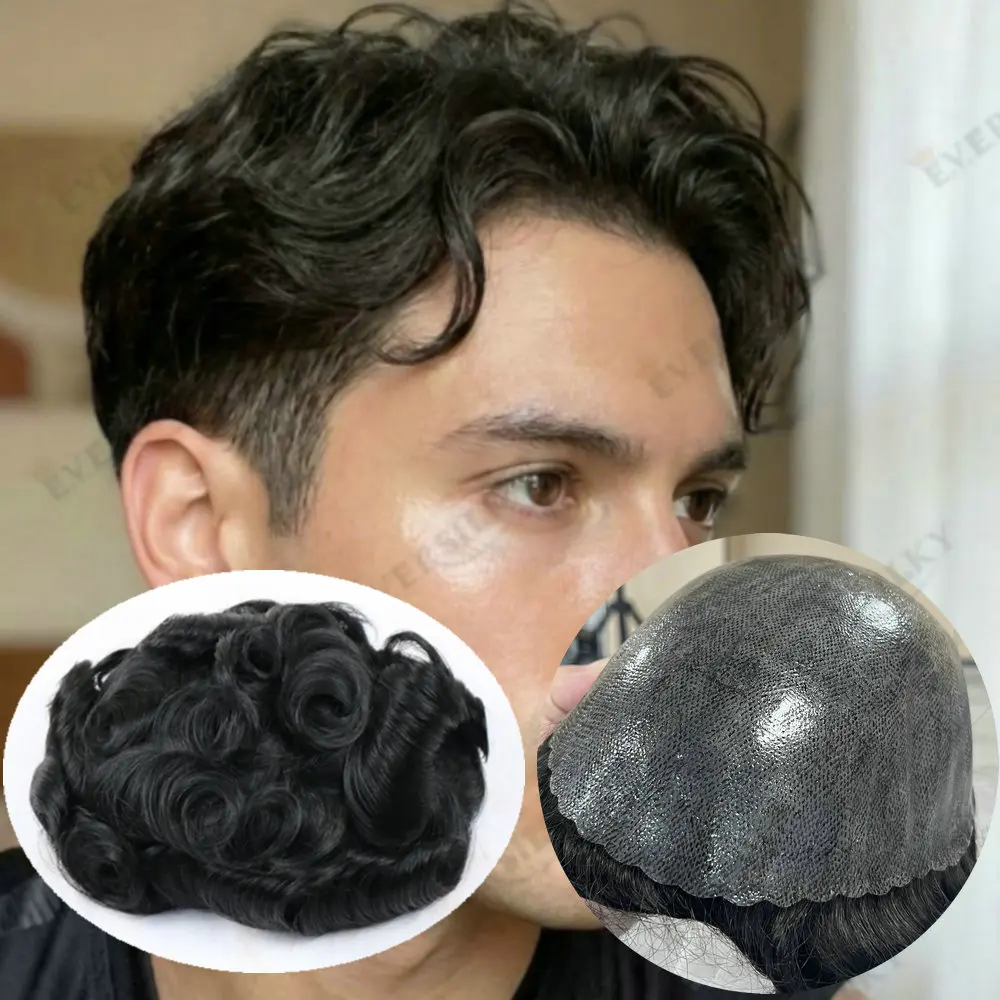 Men's Super Natural Hairline Durable 0.1mm Thin Skin Toupee Brown Black Grey 1B80 Men Human Hair Capillary Prosthesis Hairpiece
Men's Super Natural Hairline Durable 0.1mm Thin Skin Toupee Brown Black Grey 1B80 Men Human Hair Capillary Prosthesis Hairpiece