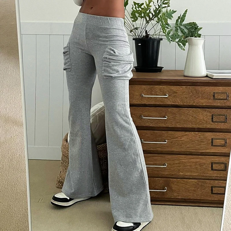 OMSJ Hottie Girl Gray Casual Chic Pockets With Zipper Patchwork Elastic Waisted Skinny Flare Pants High Street Outfit Sweatpants
OMSJ Hottie Girl Gray Casual Chic Pockets With Zipper Patchwork Elastic Waisted Skinny Flare Pants High Street Outfit Sweatpants