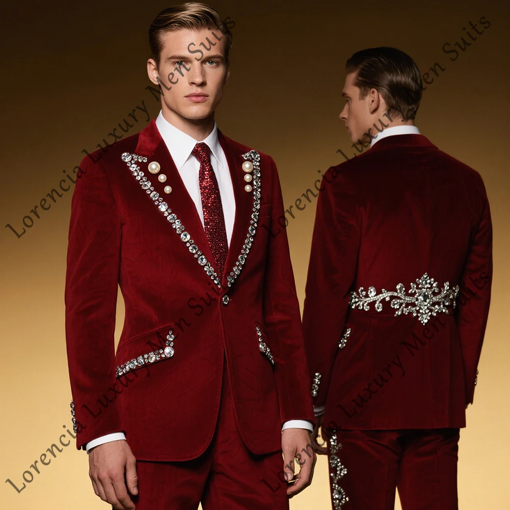 Glitter Pearls Suits for Men 2 Pieces Single Breasted Tuxedos Glitter Wedding Groom Outifts Customized Blazer Pants ropa hombre
Glitter Pearls Suits for Men 2 Pieces Single Breasted Tuxedos Glitter Wedding Groom Outifts Customized Blazer Pants ropa hombre