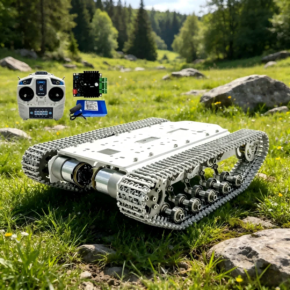 Metal Shock-absorbing Chassis, Intelligent Robot Suspension Obstacle Avoidance, Remote Controlled Tracked Vehicle
Metal Shock-absorbing Chassis, Intelligent Robot Suspension Obstacle Avoidance, Remote Controlled Tracked Vehicle