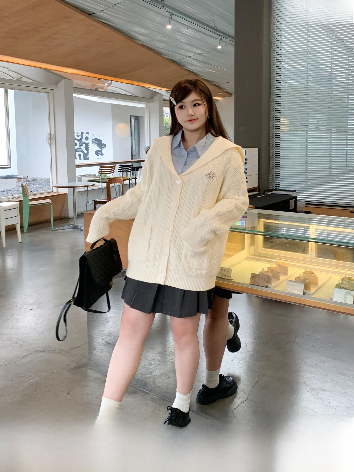 Loose Knitted Long Sve Navy Collar Open Cardigan YUIZ Fi Roe Twist Women's plus Size Spring Outerwear Casual Sle
Loose Knitted Long Sve Navy Collar Open Cardigan YUIZ Fi Roe Twist Women's plus Size Spring Outerwear Casual Sle