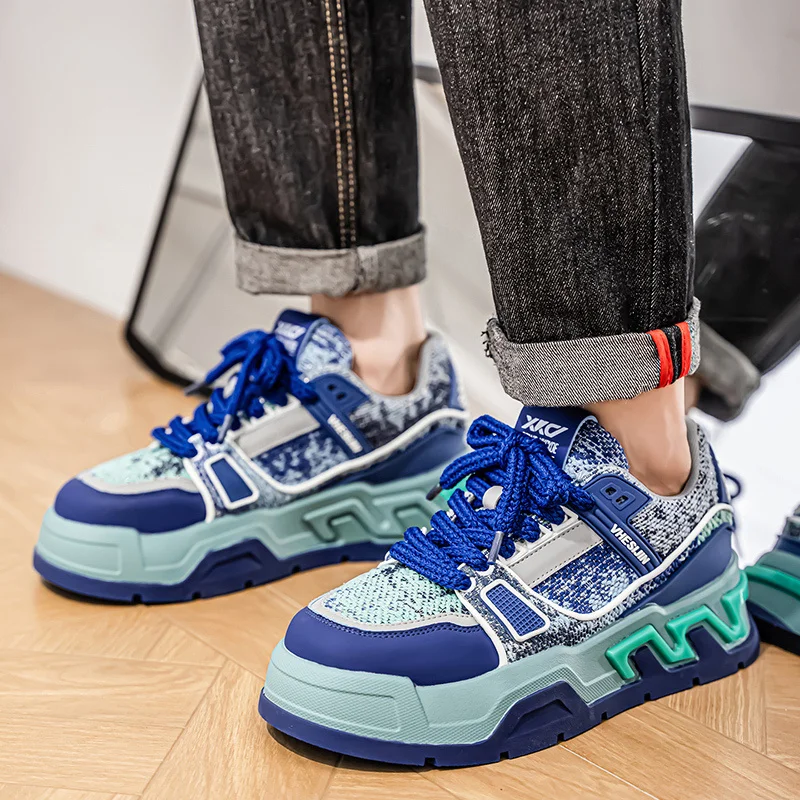 Модные синие туфли для скейтборда, мужские роскошные дизайнерские кроссовки на платформе, дышащие мужские туфли для скейтбординга, уличные кроссовки, мужская обувь
Модные синие туфли для скейтборда, мужские роскошные дизайнерские кроссовки на платформе, дышащие мужские туфли для скейтбординга, уличные кроссовки, мужская обувь