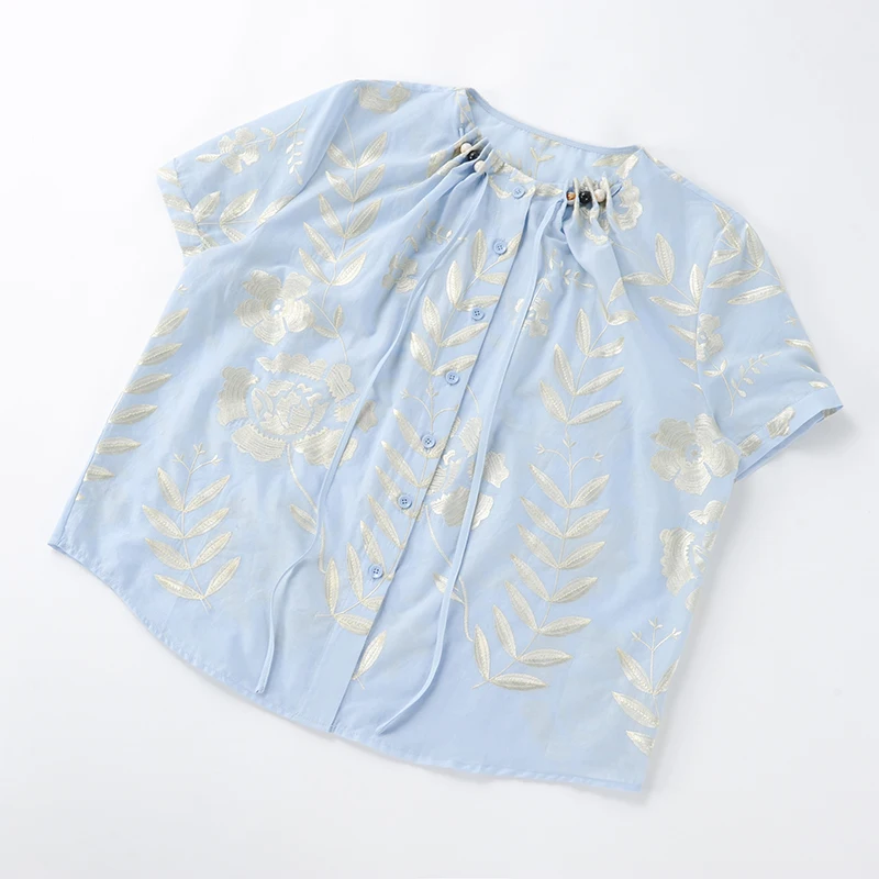 Soft Skin Cotton ort Sve irt round Neline Embroidery Detail Wine Hole Peach Golden Le Large Size Summer irt
Soft Skin Cotton ort Sve irt round Neline Embroidery Detail Wine Hole Peach Golden Le Large Size Summer irt