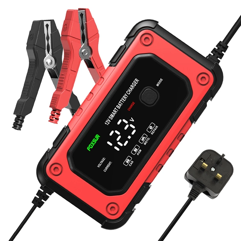 FOXSUR 12V 6A Smart Battery Charger, Intelligent Fast Power Charging Digital LCD Display Car Motorcycle Battery Charger -UK Plug
FOXSUR 12V 6A Smart Battery Charger, Intelligent Fast Power Charging Digital LCD Display Car Motorcycle Battery Charger -UK Plug