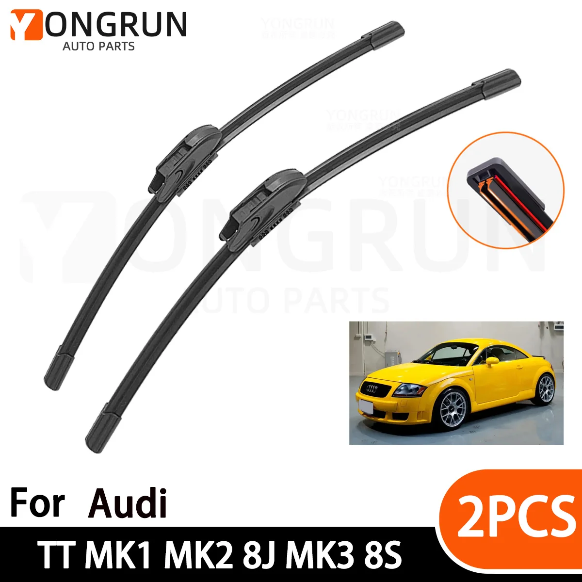 Double Rubber Car Wiper for Audi TT MK1 MK2 8J MK3 8S Front Blade Brushes Cutter Accessorie Wipers Windscreen Wipers Wear Parts
Double Rubber Car Wiper for Audi TT MK1 MK2 8J MK3 8S Front Blade Brushes Cutter Accessorie Wipers Windscreen Wipers Wear Parts