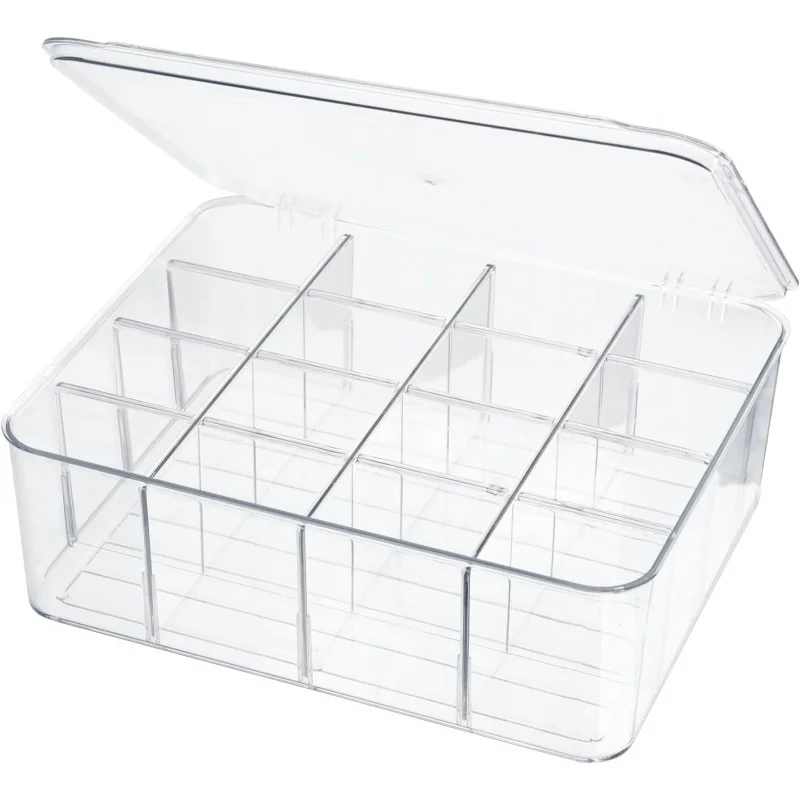 Socks Underwear Drawer Organzier Dividers, 16 Compartment Removable Divided Plastic Bin with Lid, Storage Organizer for
Socks Underwear Drawer Organzier Dividers, 16 Compartment Removable Divided Plastic Bin with Lid, Storage Organizer for