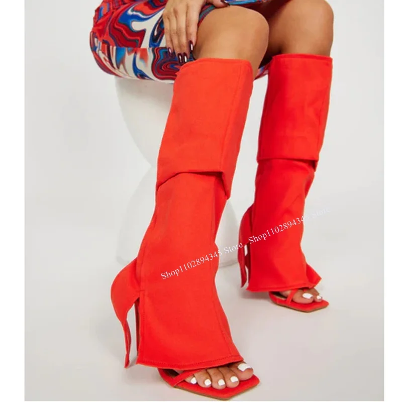 Red Knee High Peep Toe Sandal Boots Thin High Heel Fashionable Novel Style 2023 Summer Big Size Woman Shoes Zapatillas Mujer
Red Knee High Peep Toe Sandal Boots Thin High Heel Fashionable Novel Style 2023 Summer Big Size Woman Shoes Zapatillas Mujer