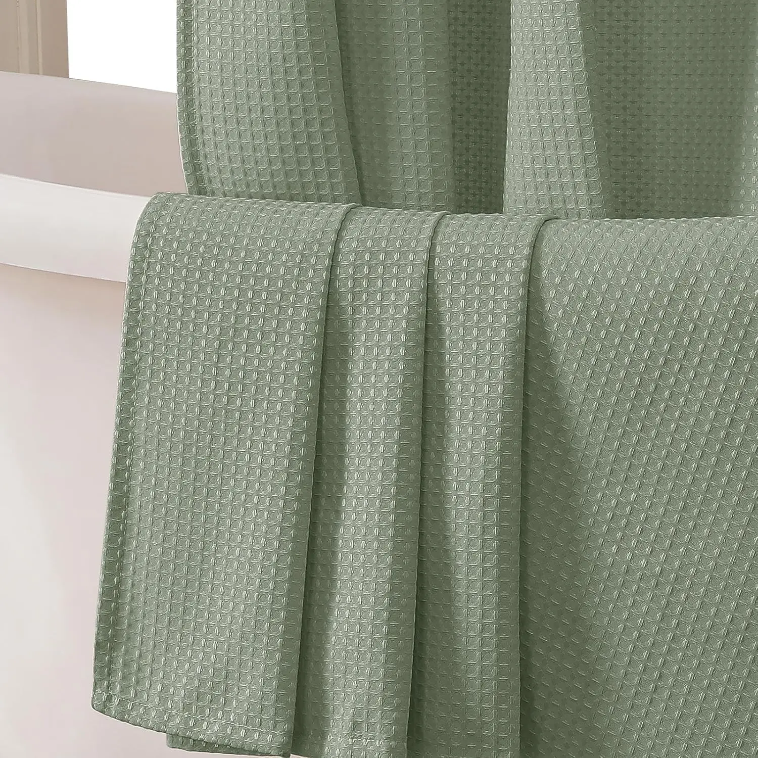 Sage Green Shower Curtain Set, Waffle Textured Heavy Duty Fabric Bathroom Curtain with Hooks, 72x72
Sage Green Shower Curtain Set, Waffle Textured Heavy Duty Fabric Bathroom Curtain with Hooks, 72x72