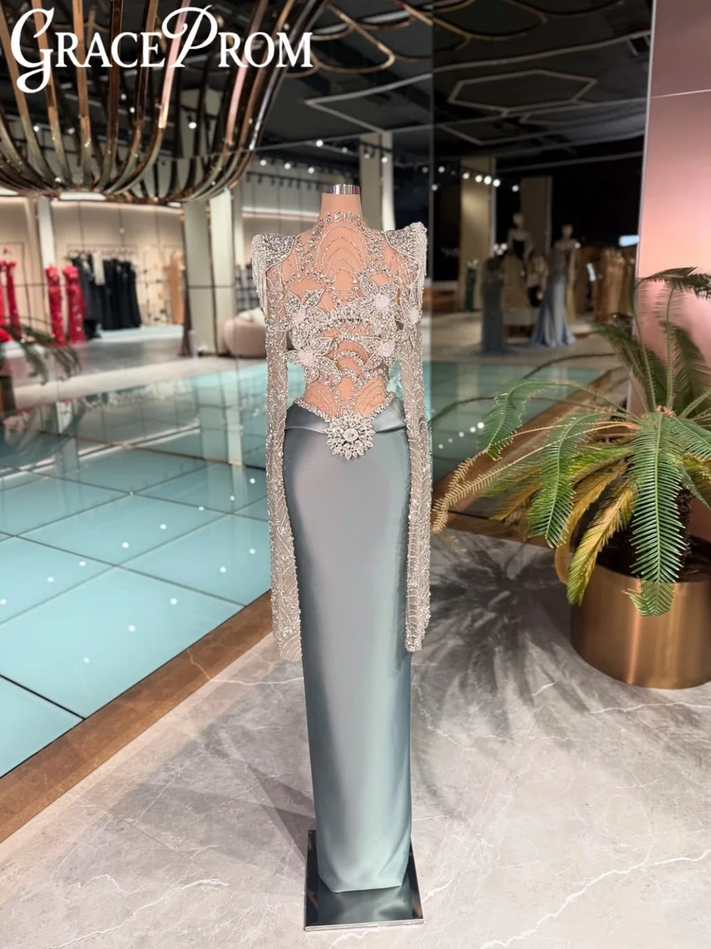 Delicate 3D Floral Crystal Evening Dress Formal Elegant Straight Wedding Party Gown Customized Floor-length Banquet Gowns
Delicate 3D Floral Crystal Evening Dress Formal Elegant Straight Wedding Party Gown Customized Floor-length Banquet Gowns