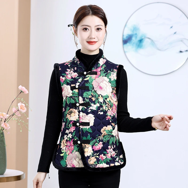 Утепленный женский зимний жилет с цветочным принтом в китайском стиле, с воротником-стойкой и традиционной вышивкой, для женщин среднего и старшего возраста
Утепленный женский зимний жилет с цветочным принтом в китайском стиле, с воротником-стойкой и традиционной вышивкой, для женщин среднего и старшего возраста