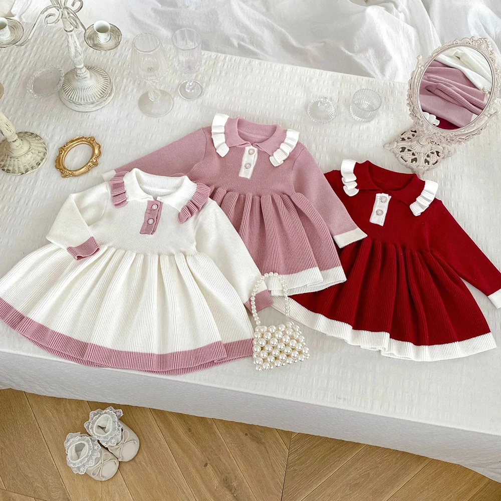 Girls Christmas Red Knitted Sweater Dress Winter Kids Long Sleeve Princess Dresses Peter Pan Collar Knit Dress Children Clothes
Girls Christmas Red Knitted Sweater Dress Winter Kids Long Sleeve Princess Dresses Peter Pan Collar Knit Dress Children Clothes