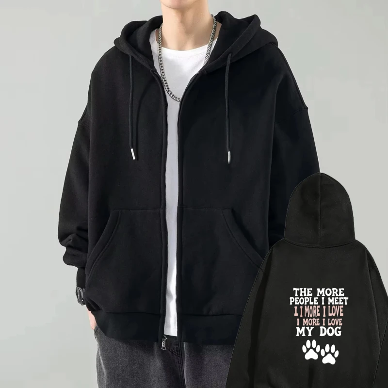 Men's Hooded Jacket Black The More People That I Dislike The More I Love My Dog Paw Print Printed Streetwear for Men Outdoors
Men's Hooded Jacket Black The More People That I Dislike The More I Love My Dog Paw Print Printed Streetwear for Men Outdoors