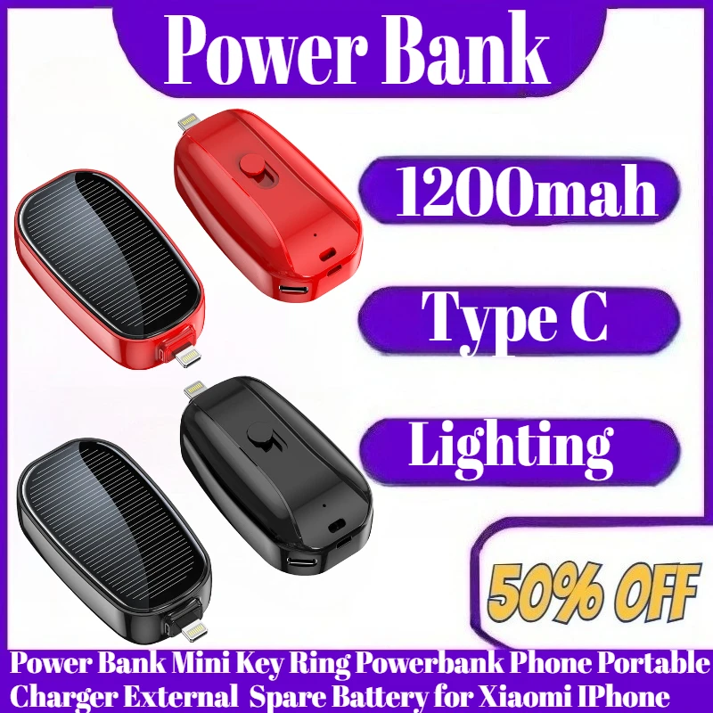 New Solar Power Bank Mini Key Ring Powerbank Phone Portable Charger 1200mah External Spare Battery for Xiaomi IPhone
New Solar Power Bank Mini Key Ring Powerbank Phone Portable Charger 1200mah External Spare Battery for Xiaomi IPhone