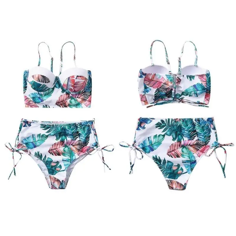 Женский сексуальный комплект бикини из 2 предметов с принтом листьев, пуш-ап, мягкий купальник на косточках, купальник с высокой
Женский сексуальный комплект бикини из 2 предметов с принтом листьев, пуш-ап, мягкий купальник на косточках, купальник с высокой