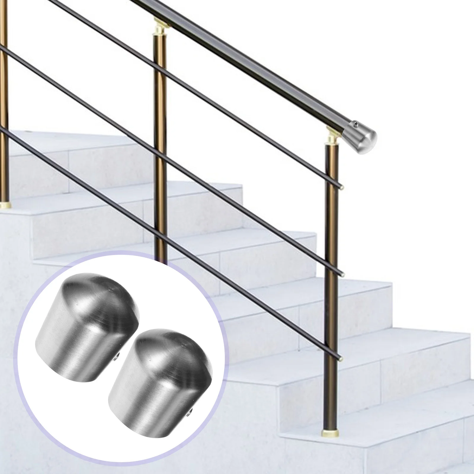 2Pcs Stainless Steel Handrail End Caps Durable Stair Railing Plug for Indoor Stairs Handrail Post Cover Modern Stairway Railing
2Pcs Stainless Steel Handrail End Caps Durable Stair Railing Plug for Indoor Stairs Handrail Post Cover Modern Stairway Railing