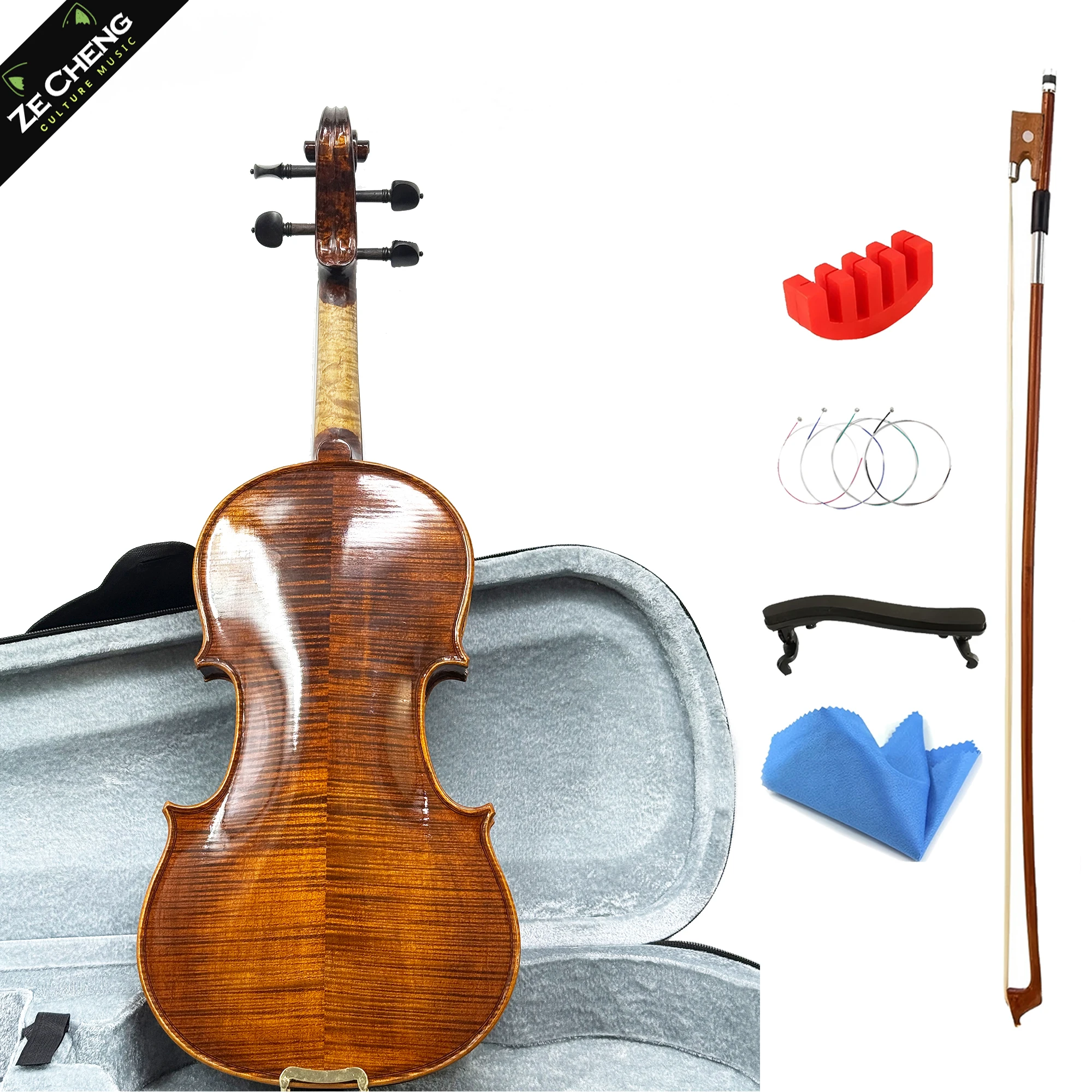 Professional 4/4 Violin Flame Maple Wood Handmade Antique Solid Wood Violin Full Set with Case, Bow, Shoulder Rest
Professional 4/4 Violin Flame Maple Wood Handmade Antique Solid Wood Violin Full Set with Case, Bow, Shoulder Rest