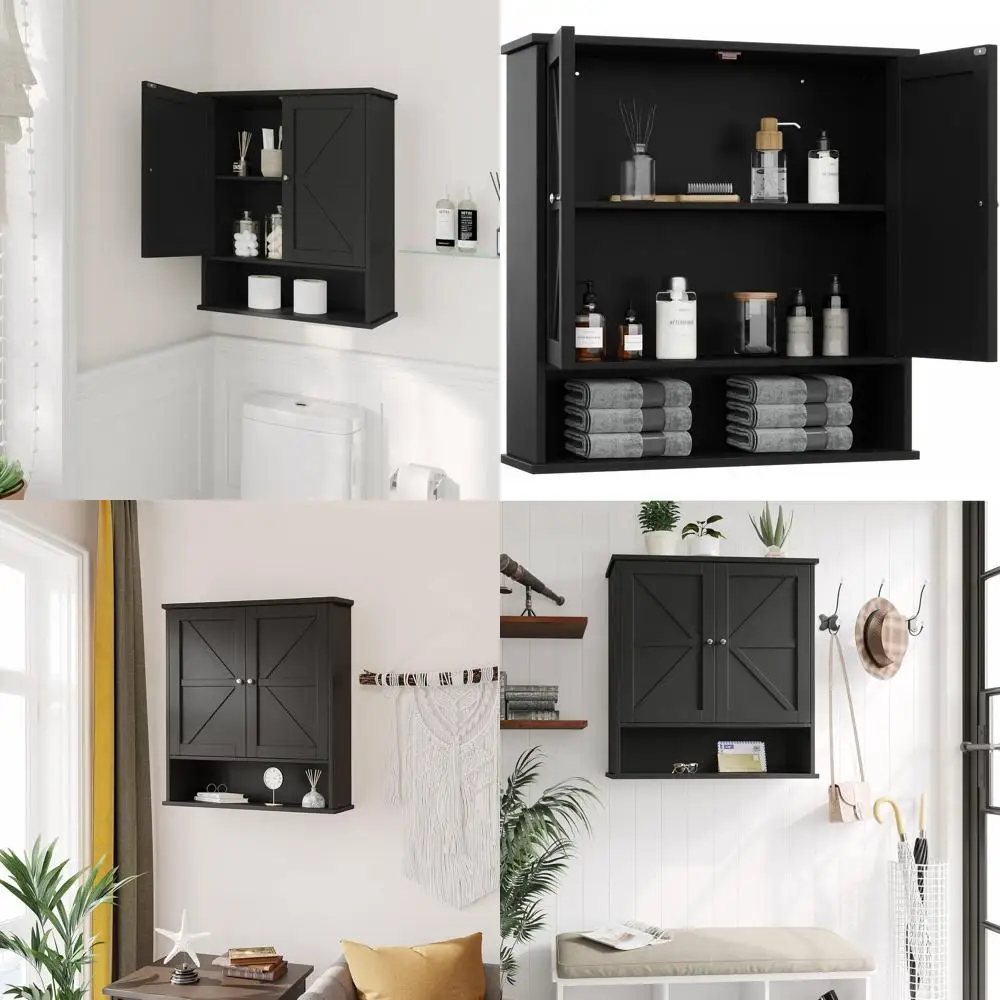 Large Wall-Mounted Farmhouse Medicine Cabinet, 23.6x27.6 with 2 Barn Doors, Adjustable Shelf, Over Toilet Storage for Bathroom,
Large Wall-Mounted Farmhouse Medicine Cabinet, 23.6x27.6 with 2 Barn Doors, Adjustable Shelf, Over Toilet Storage for Bathroom,