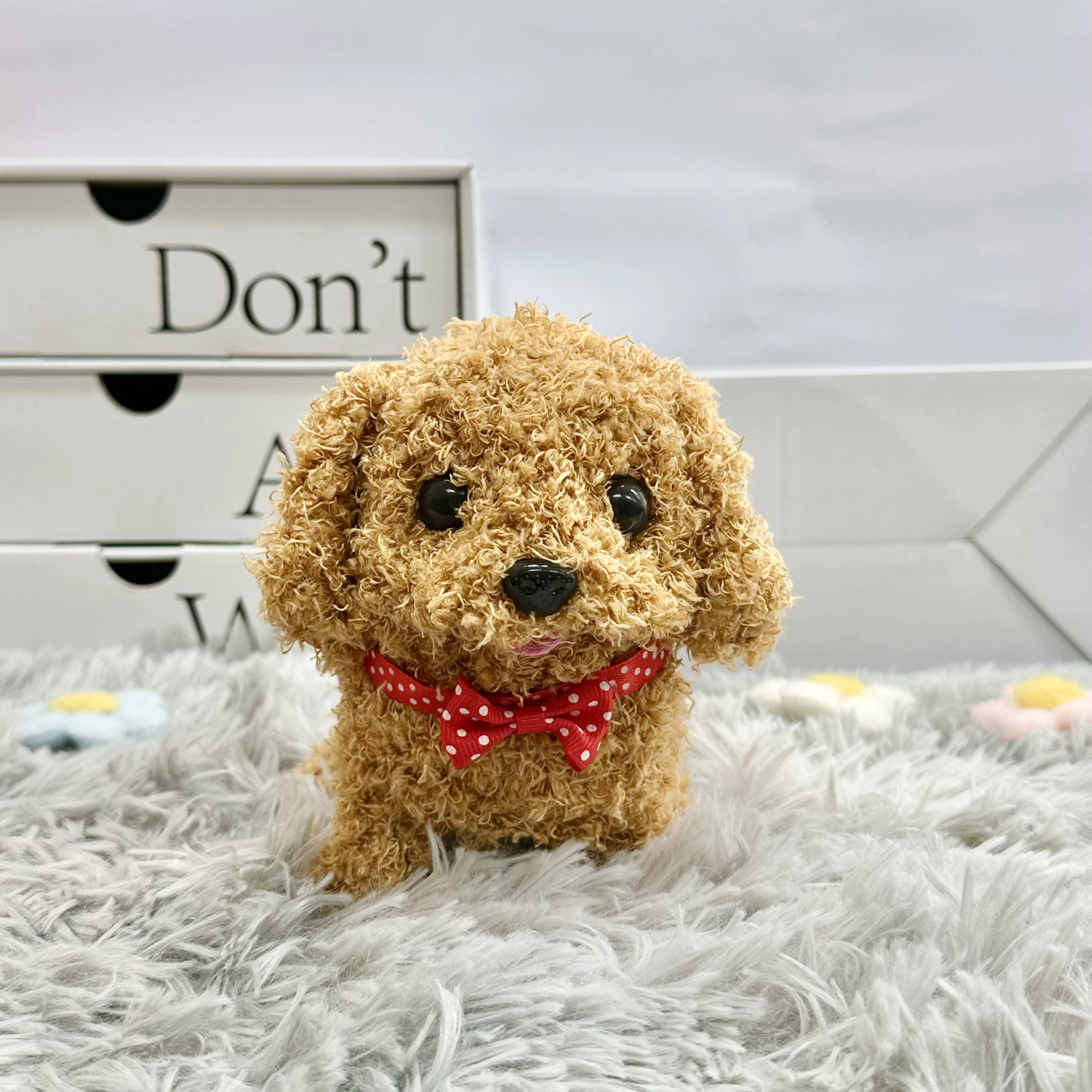Cute Plush Toy Dog Electric Teddy Curly Brown Red Polka Dot Bow Tie Children Gift Holiday Birthday Walking Nodding Wagging
Cute Plush Toy Dog Electric Teddy Curly Brown Red Polka Dot Bow Tie Children Gift Holiday Birthday Walking Nodding Wagging