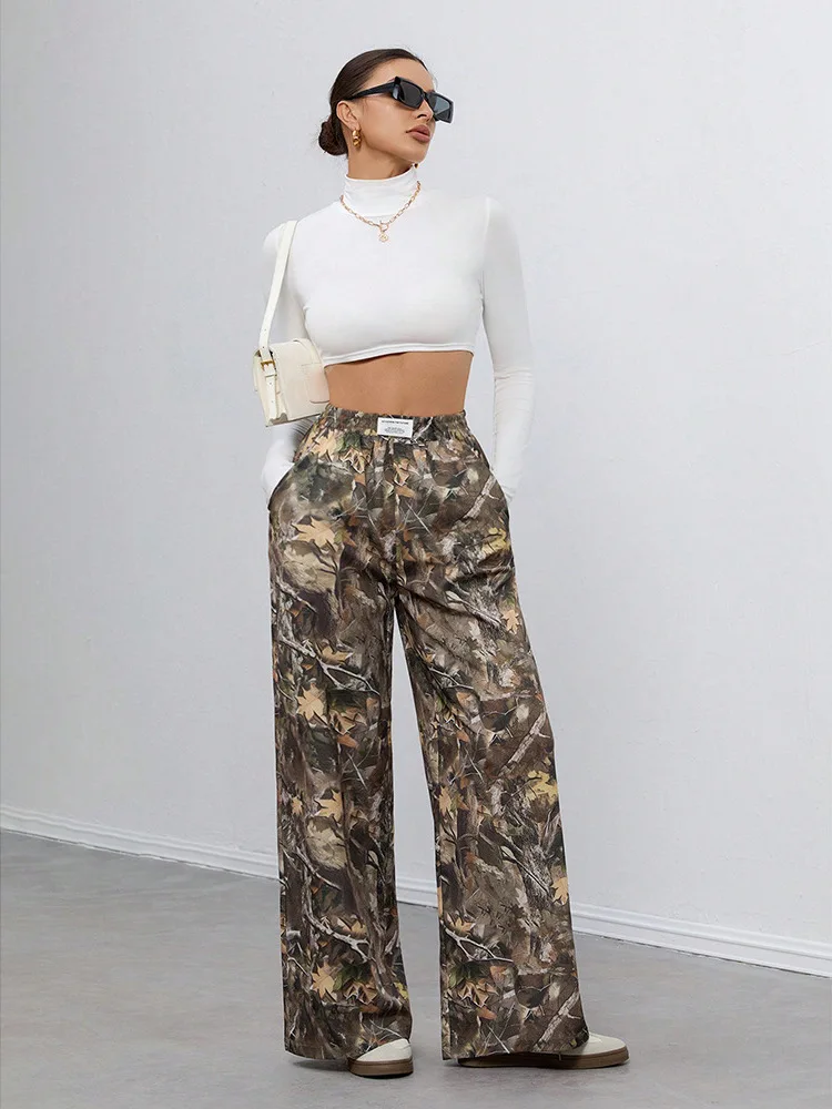 Fashion Leaf Print Wide Leg Long Pants Women Elastic Waist Casual Loose Trousers
Fashion Leaf Print Wide Leg Long Pants Women Elastic Waist Casual Loose Trousers