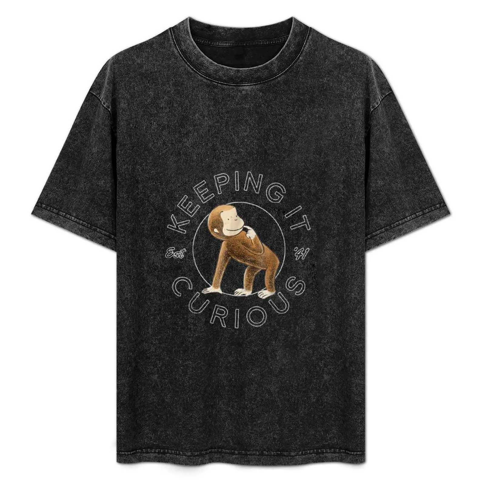 Curious George Keeping It Curious T-Shirt Simple Line Art Print Tee
Curious George Keeping It Curious T-Shirt Simple Line Art Print Tee