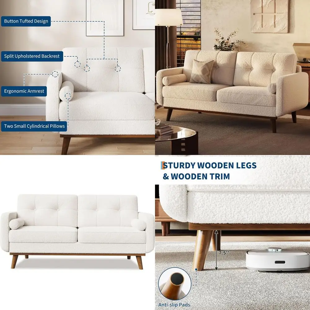 2 Seater Comfy Loveseat, Deep Seat Upholstered Couch for Living Room or Bedroom, Beige Cream
2 Seater Comfy Loveseat, Deep Seat Upholstered Couch for Living Room or Bedroom, Beige Cream