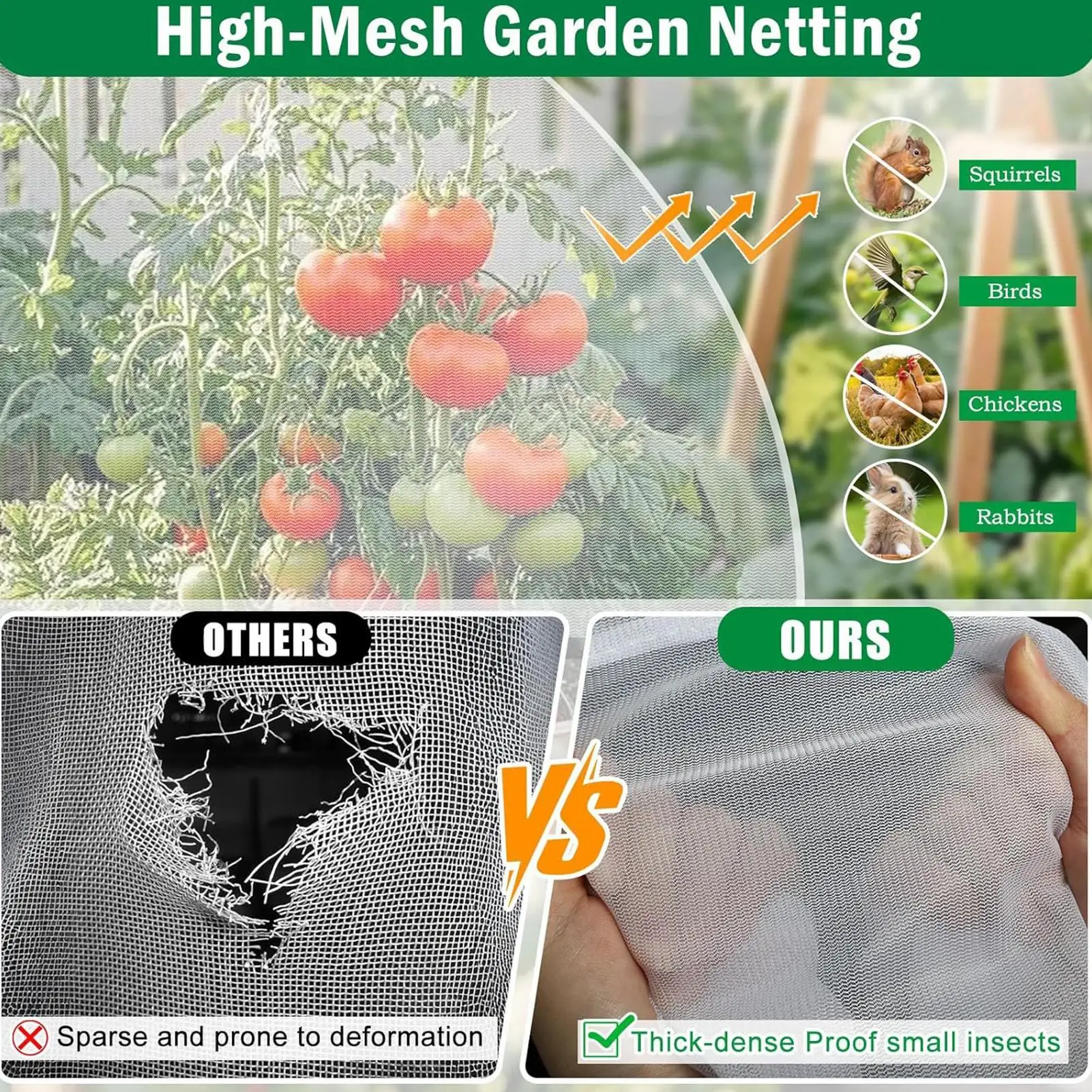Garden Netting 3.6x1.64ft UV-resistant Breathable Rectangular Strawberry Netting Cover For Farm Backyard Patio Orchards Flowers
Garden Netting 3.6x1.64ft UV-resistant Breathable Rectangular Strawberry Netting Cover For Farm Backyard Patio Orchards Flowers