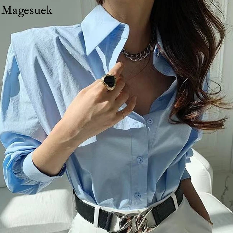 Spring Turn-down Collar Simple Shirts Office OL Cotton Button Up Shirt Long Sleeve New Solid Loose Women Blouse Casual Top 18573
Spring Turn-down Collar Simple Shirts Office OL Cotton Button Up Shirt Long Sleeve New Solid Loose Women Blouse Casual Top 18573