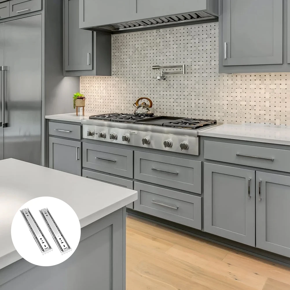 2pcs Stainless Steel Drawer Slides Three Section Cabinet Rail Smooth Slide Track For Bathroom Kitchen Office niture Damping
2pcs Stainless Steel Drawer Slides Three Section Cabinet Rail Smooth Slide Track For Bathroom Kitchen Office niture Damping