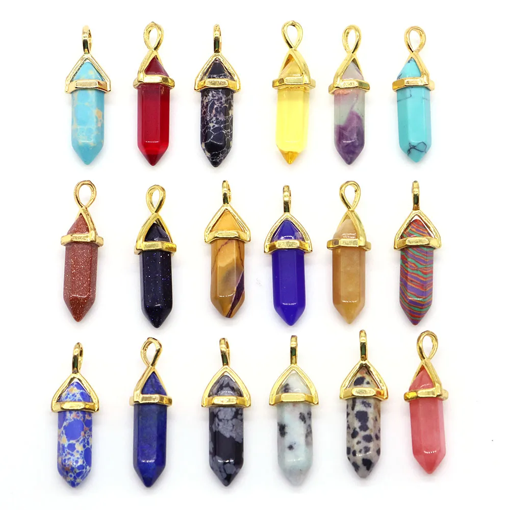 Natural Stone Healing Crystal Hexagonal Bullet Pendants Necklace Amethyst Quartz Turquoise Charms Women Jewelry Making Gift
Natural Stone Healing Crystal Hexagonal Bullet Pendants Necklace Amethyst Quartz Turquoise Charms Women Jewelry Making Gift