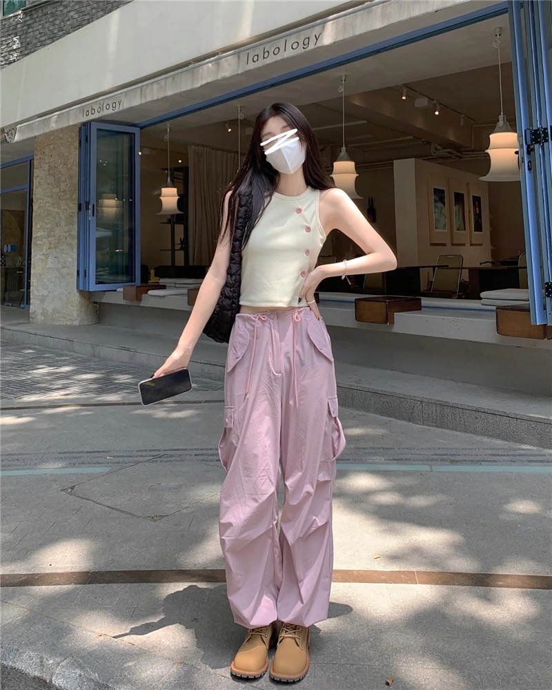 Pink Casual Pants Women's Summer Thin Leggings High Waist Pants Loose Wide Leg Pants Sweet Cool Overalls Pants Trend
Pink Casual Pants Women's Summer Thin Leggings High Waist Pants Loose Wide Leg Pants Sweet Cool Overalls Pants Trend