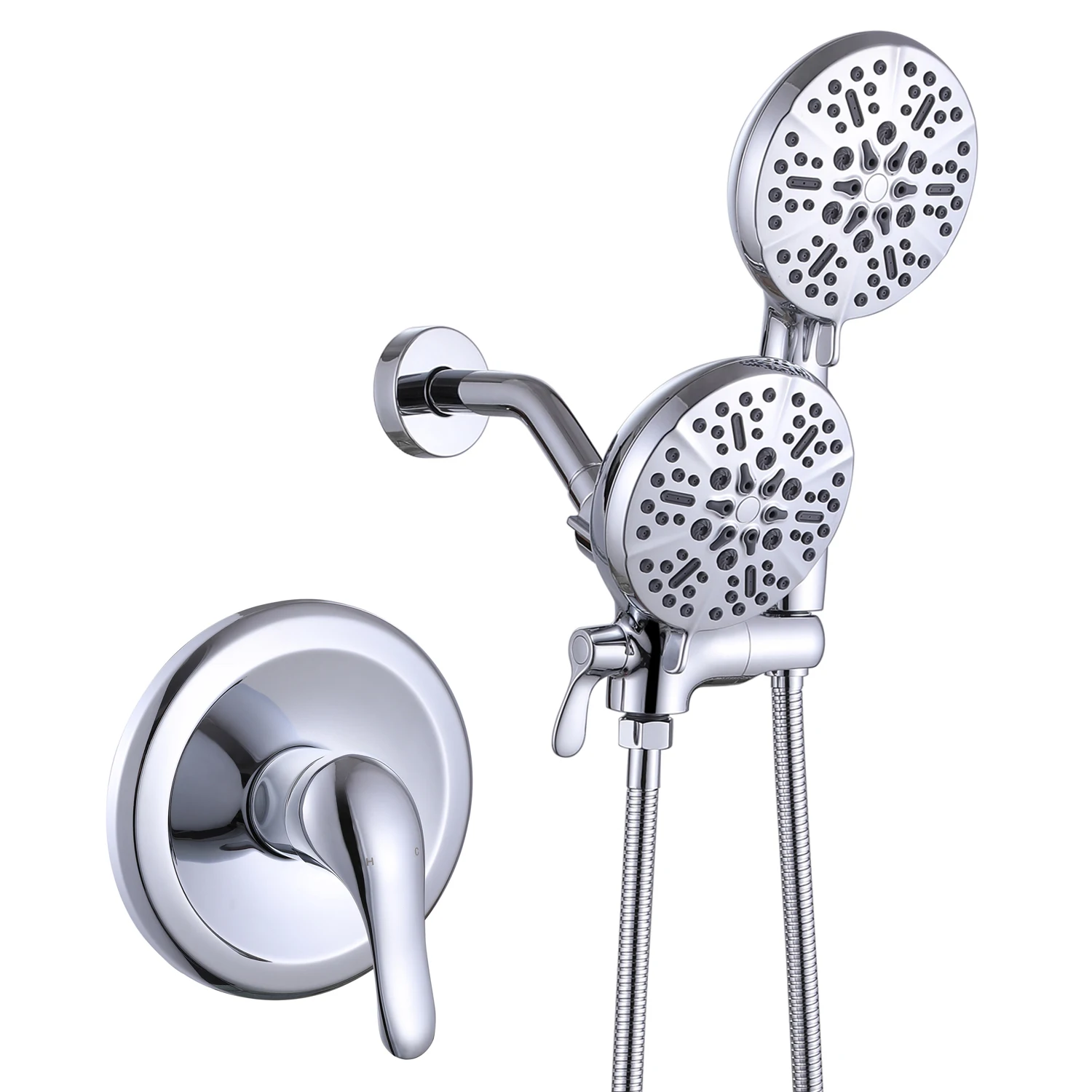 Shower System with Handheld Shower and Rain Shower Combo Set High Pressure 5-spray Dual 2 in 1 Shower Faucet with Valve, Chrome
Shower System with Handheld Shower and Rain Shower Combo Set High Pressure 5-spray Dual 2 in 1 Shower Faucet with Valve, Chrome