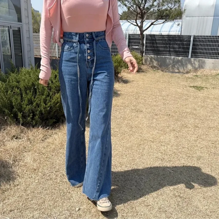 Retro Hem Loose Straight Leg Jeans with Belt Multibuoyancy Slimming Blue White Casual High Waist Wide Leg Pants
Retro Hem Loose Straight Leg Jeans with Belt Multibuoyancy Slimming Blue White Casual High Waist Wide Leg Pants