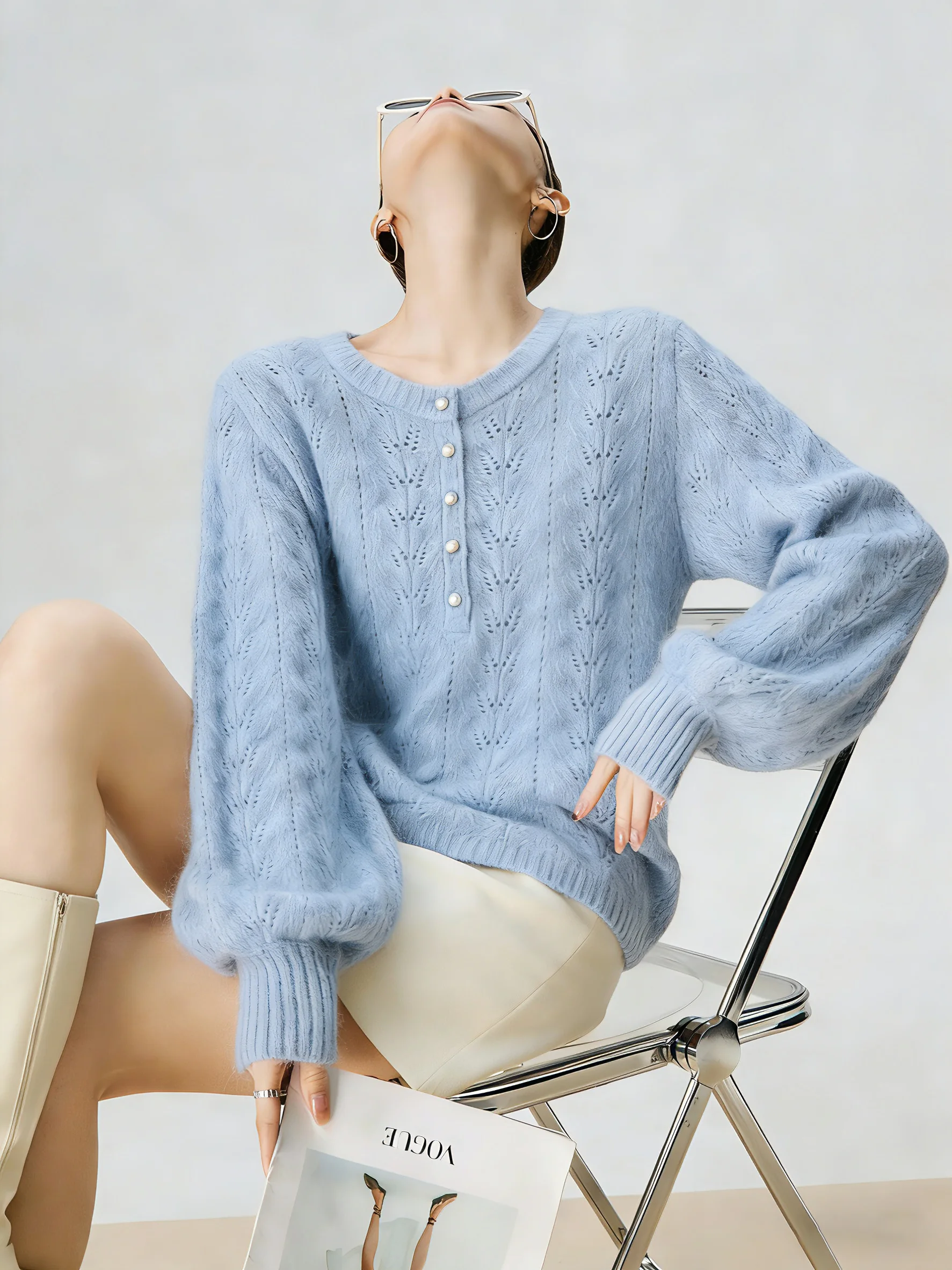 Loose Fit Knitted Sweater Women's Korean Sle Lazy Faion High End Feeling f Open Ne Lantern Sve Tangled Flower
Loose Fit Knitted Sweater Women's Korean Sle Lazy Faion High End Feeling f Open Ne Lantern Sve Tangled Flower