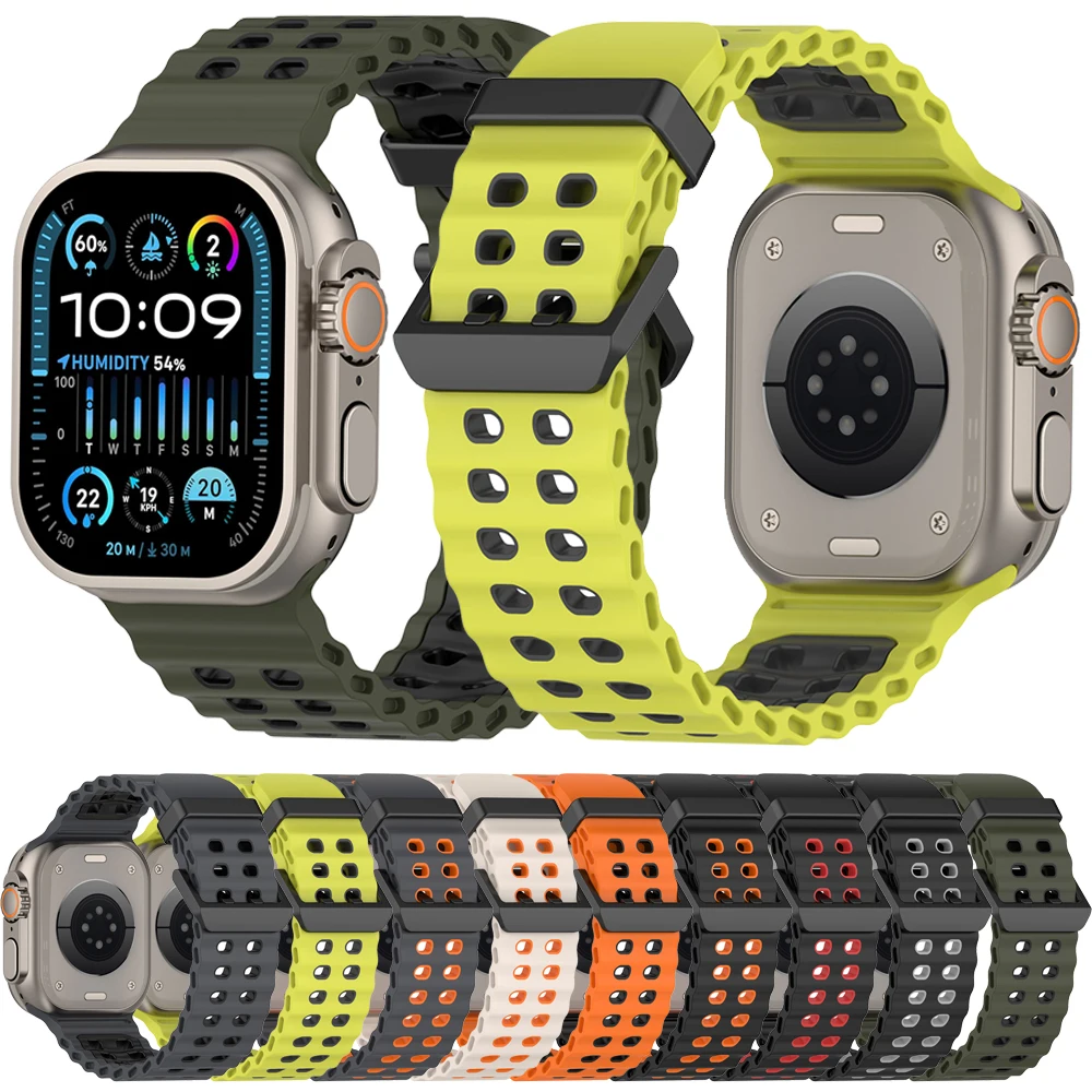 Silicone Strap Sports Bracelet Band for IWatch Ultra 2/1 Apple Watch 10 9 8 7 6 5 4 3 SE 46mm 49mm 45mm for iWatch 44MM 42mm
Silicone Strap Sports Bracelet Band for IWatch Ultra 2/1 Apple Watch 10 9 8 7 6 5 4 3 SE 46mm 49mm 45mm for iWatch 44MM 42mm